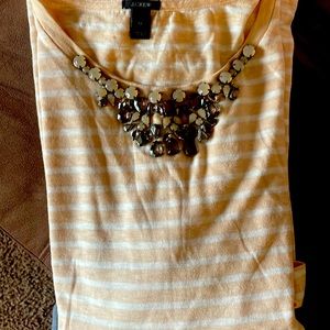 Medium j.crew 3/4 sleeve striped and embellished shirt